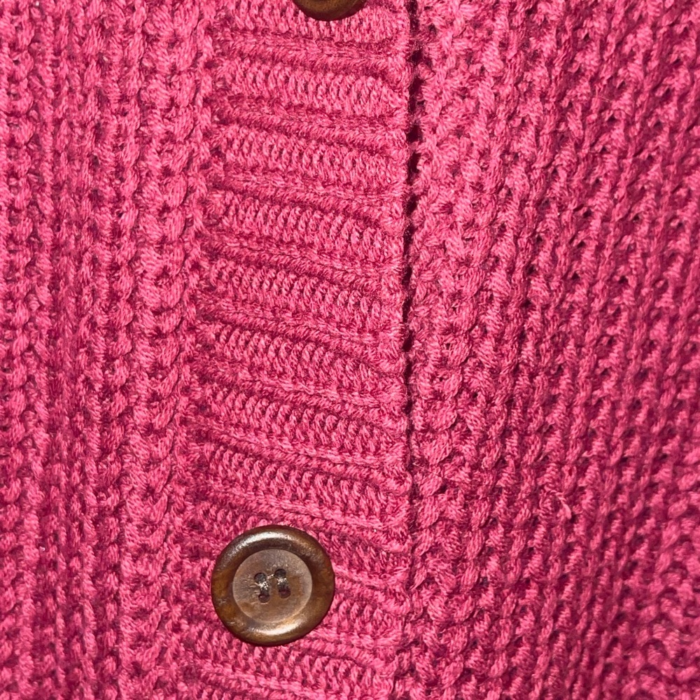 Evy’s Tree 1X The Annabelle Cranberry Colored Long Cardigan - Picture 3 of 5